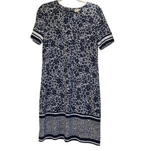 Michael Kors Womens M Blue/White Floral Print Office Wear/Feminine Dress